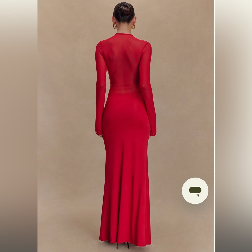 Tania Slinky And Mesh Long Dress - Picture 2 of 3